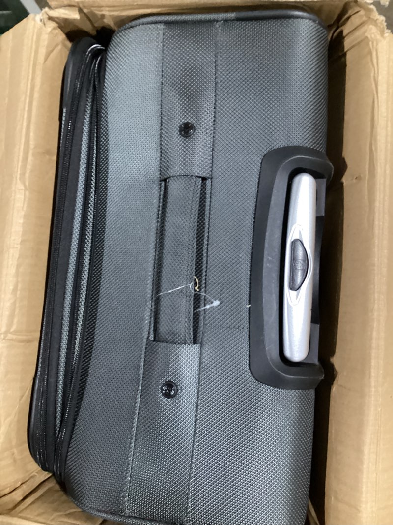 Condition photo showing Good Condition for kaleenie 29 inch aluminum checked luggage with side opening zipper, 40 * 37 * 77cm, 113l, lightweight hardshell abs+pc suitcase with tsa lock, 360° universal wheels, dark gray gray 29 inch