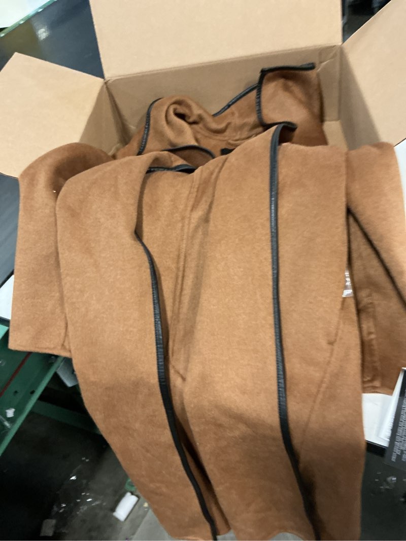 Condition photo showing Good Condition for t tahari women's eva fitted tweed coat with belt large caramel