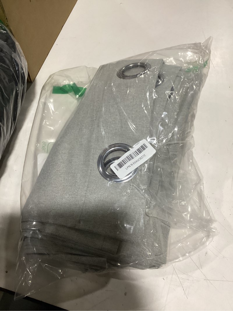 Condition photo showing New/Like New for chrisdowa 100% blackout grey solid curtains 45 inches long 2 panels for bedroom living room,farmhouse room darkening thermal insulated soundproof grommet top window treatment drapes,52x45 52"w x 45"l (pack of 2) grey