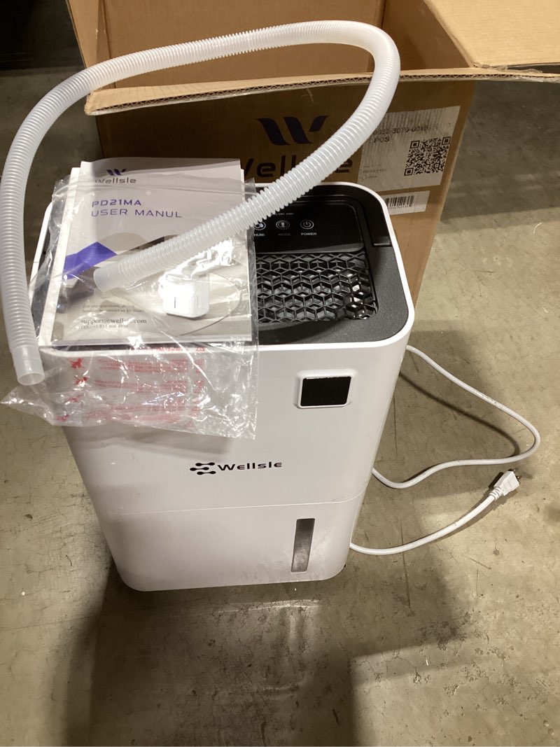 Condition photo showing Good Condition for 3500 sq. ft 2025 energy star dehumidifier for home & basement with drain hose, larger 1.59 gallon water tank, smart efficient humidity control - 30 pint (max 52 pint) 50 pints