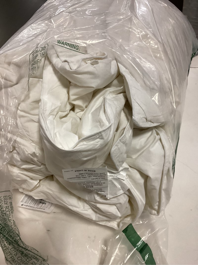 Condition photo showing As Is for Cosybay King Size Feather Down Fiber Comforter - All Season White Duvet Insert - Luxury Medium Warmth Hotel Bedding Comforter,100% Cotton Cover-King, 106 x 90 Inch King White/All Season