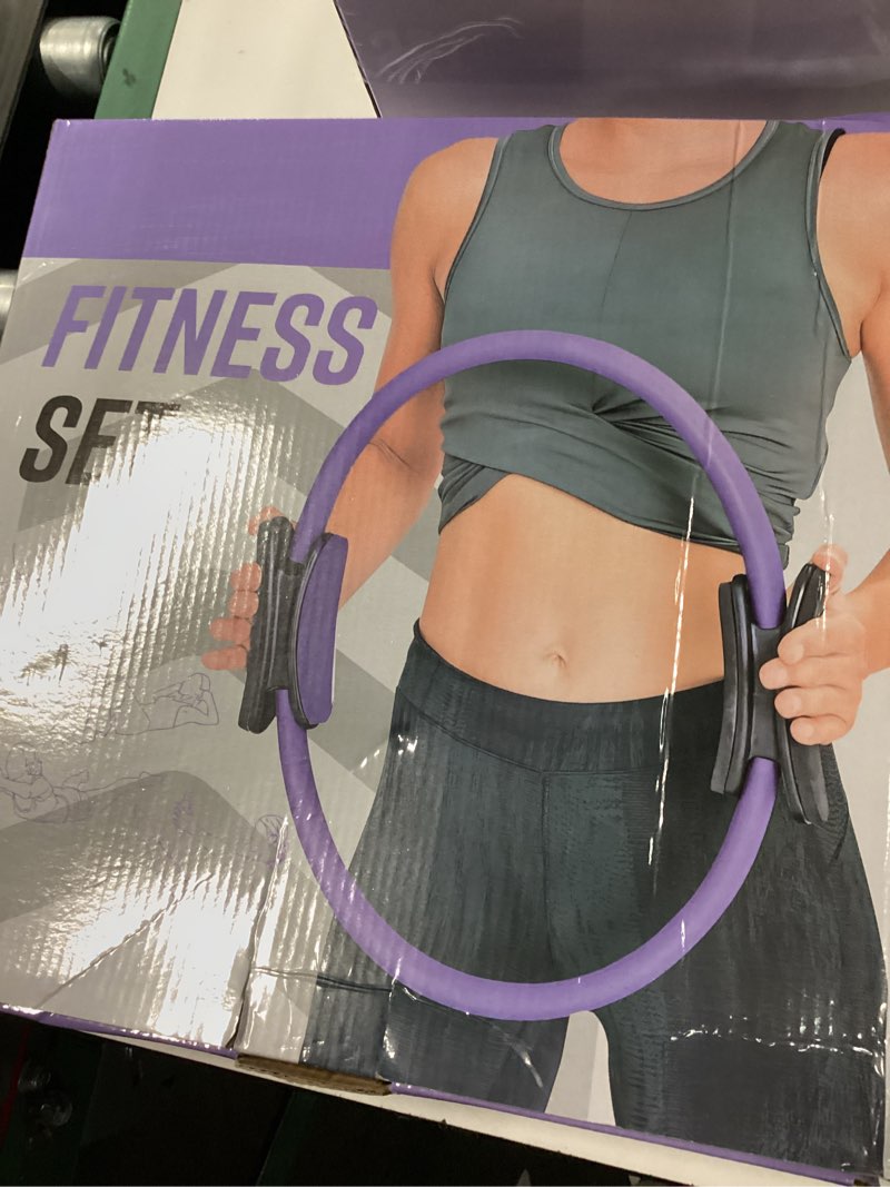 Condition photo showing New/Like New for pilates essentials kit for women, yoga starter set for home workouts with pilates ring and yoga ball set, 3 resistance bands, storage bag, full pilates set for toning arms, thighs & core