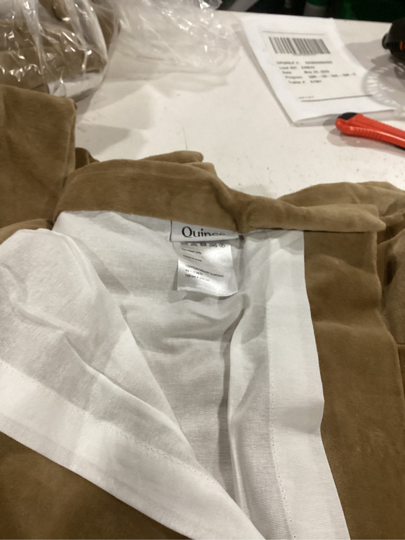 Condition photo showing Good Condition for cotton velvet room darkening curtain - single panel 48x 96 brown