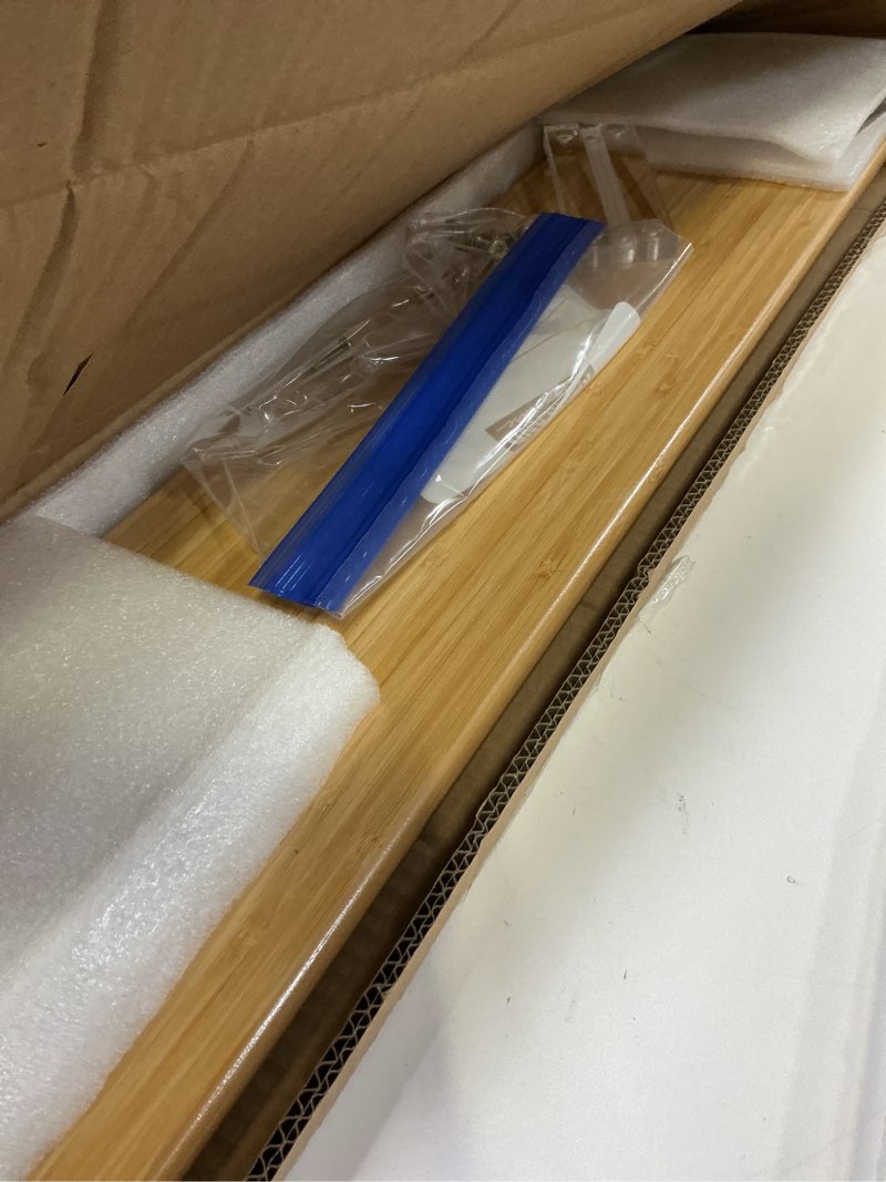 Condition photo showing Good Condition for Bamboo Monitor Stand Riser with Acrylic Legs for Desk, 31.5 Inches Desktop Shelf Supports for PC Computer Monitor, Laptops, Printer, Speakers (Natural)