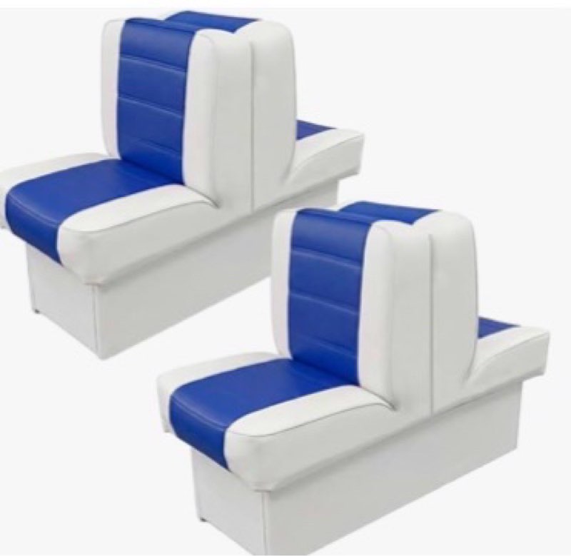 1 set back to back boat seat covers replacement boat lounge seat covers waterproof polyvinyl chloride for protector boats seats deluxe back-to-back lounge seats cover (blue white) blue white 1