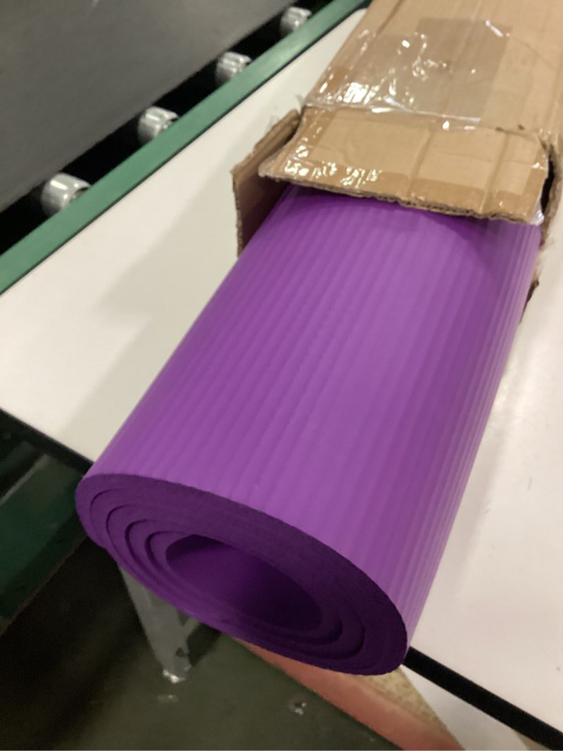 Condition photo showing Good Condition for Gaiam Gaiam Essentials 2/5" Thick (10mm) Yoga & Pilates, Fitness & Exercise Mat with Easy-Cinch Carrier Strap Cusion Support For Fitness and Gym Workouts Purple 2/5" (10MM)