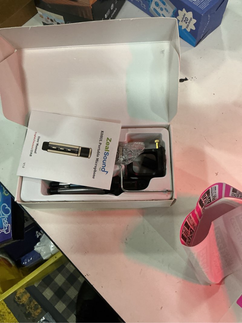 Condition photo showing Good Condition for zealsound usb podcast microphone for iphone, ipad, android, pc & laptop, condenser mic with noise reduction, mute, headphone monitoring & echo control for asmr, podcast, streaming, gaming gold