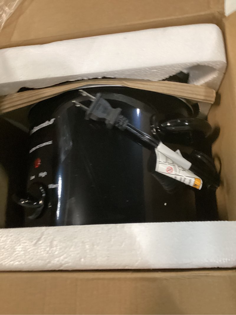 Condition photo showing Good Condition for Elite Gourmet MST-350B Electric Slow Cooker, Adjustable Temp, Entrees, Sauces, Stews & Dips, Dishwasher Safe Glass Lid & Crock (3 Quart, Black) 3 Quarts