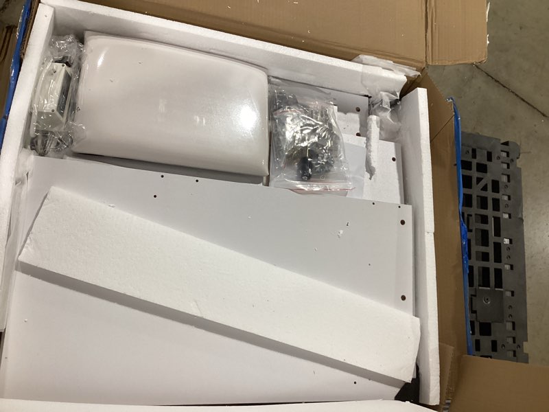 Condition photo showing New/Like New for haewon small vanity desk with mirror and lights, makeup vanity with charging station, compact dressing table set with storage chair, drawer and shelves for bedroom, white