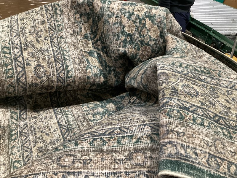 Condition photo showing As Is for similar )))))lahome 5x7 boho bedroom area rug,soft vintage washable rugs for living room,non shedding disdressed floor carpets for home decor dining room,dark olive green