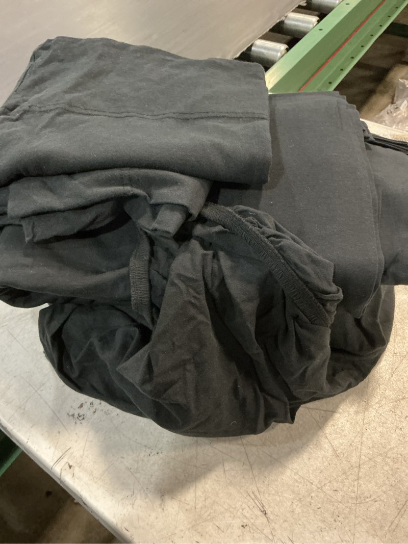 Condition photo showing As Is for superior pandora cotton blend embroidered 600 thread count sheet set - split king - black by