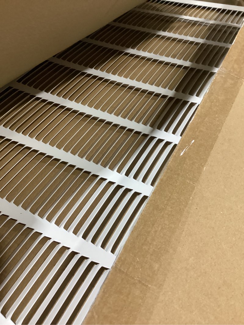 Condition photo showing Good Condition for hvac premium 32'' x 26'' [duct opening] flat stamped steel return air grille - sidewall and ceiling - hvac vent duct cover - white [outer dimensions: 33.75''w x 27.75''h] 32 x 26