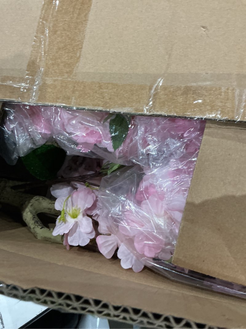 Condition photo showing Good Condition for OUSHENG Artificial Cherry Blossom Tree, Fake Plants Indoor Decor, Faux Pink Sakura Flowers for Living Room Home House Entryway Bedroom Office Inside Decorations, 4FT 1 4ft