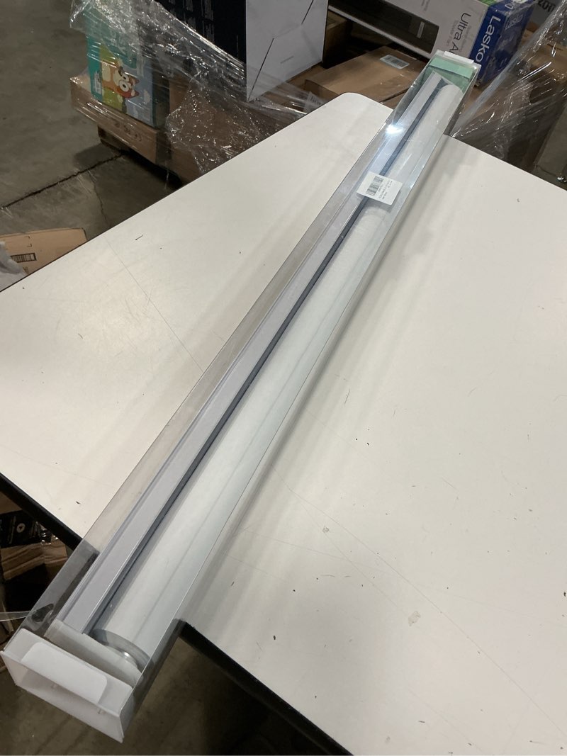 Condition photo showing New/Like New for roller shades cordless 100% blackout blinds for windows and doors, pull down room darkening window shades, easy to install for home and office, white, fixed 75 inches high, 35 inches width white 35\"w x 75\"h