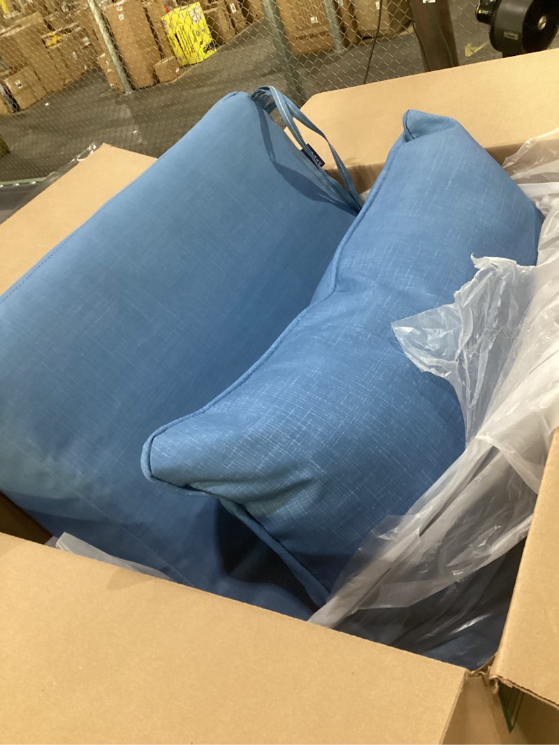 Condition photo showing Good Condition for arden outdoor deep seat cushion set, 24 in x 24 in, weather-proof, rain-proof, fade resistant patio cushion for chair, sofa, and couch french blue texture polyfill french blue texture 1 pack
