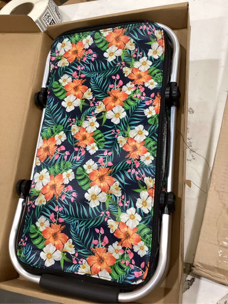 Condition photo showing As Is for insulated picnic basket, collapsible shopping baskets green 29l