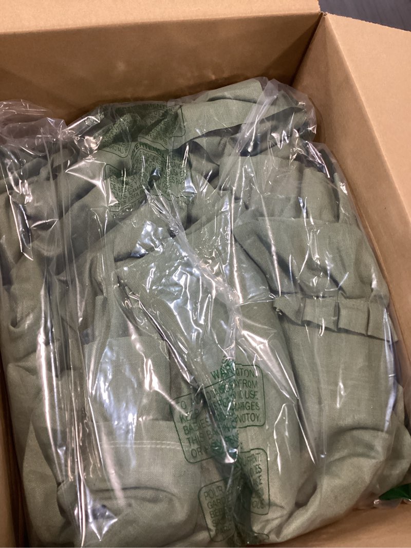 Condition photo showing Good Condition for Dark Sage Green Ruffled Curtains 84 Inches Long, 2 Panels, W47 x L84 Inch, Linen Textured Scalloped Ruffle Curtains for Living Room, Rod Pocket Privacy Light Filtering Semi-Sheer Flowy Window Curtain Dark Sage Green 47"W x 84"L (Pack of 2)