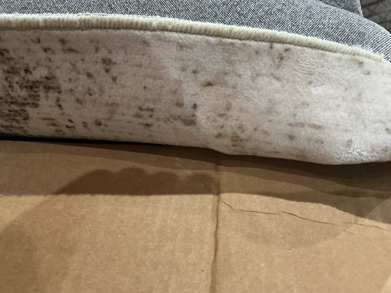 Condition photo showing Good Condition for 10x12 beige grey abstract area rug | washable, non slip, soft low pile, modern neutral, large, for living room bedroom dining room indoor home decor beige/grey 10' x 12' (rectangular)