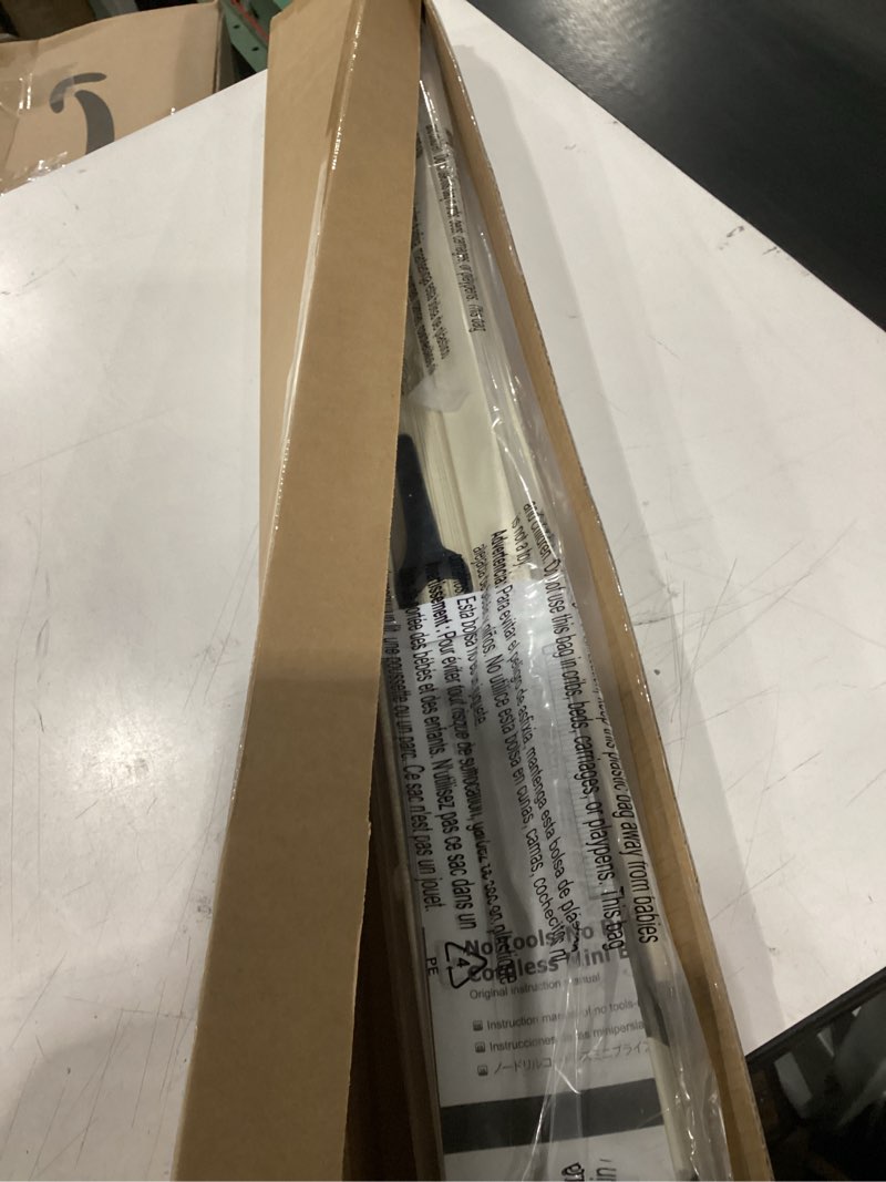 Condition photo showing New/Like New for lazblinds no tools no drill 1" vinyl mini blinds, cordless blinds for windows, light filtering horizontal window blinds & shades, 30 1/2" w x 64" h, cream cordless-cream 30 1/2" w x 64" h