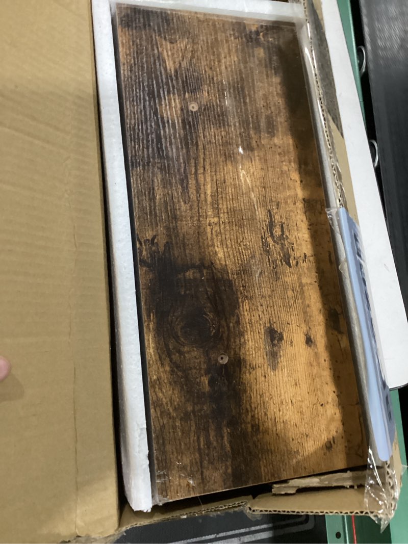 Condition photo showing New/Like New for QEEIG Bathroom Floating Shelves for Wall - 15.7" Wall Mounted Shelf Over Toilet Farmhouse Home Decor Display Bookshelf Small 15.7 x 6.7 inch Set of 2, Rustic Brown (008-40BN) 15.7" A. Brown