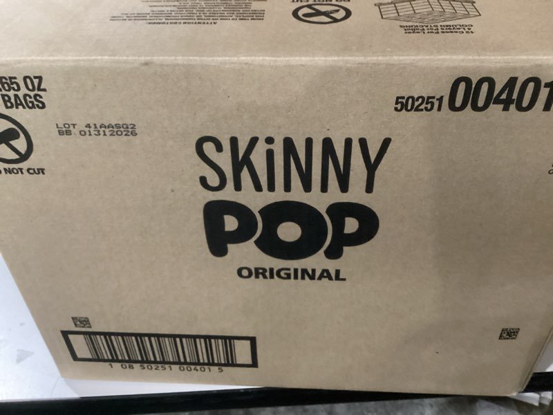 SkinnyPop Popcorn, Original, Whole Grain, Dairy-Free Snack, 0.65oz Bags (30ct)