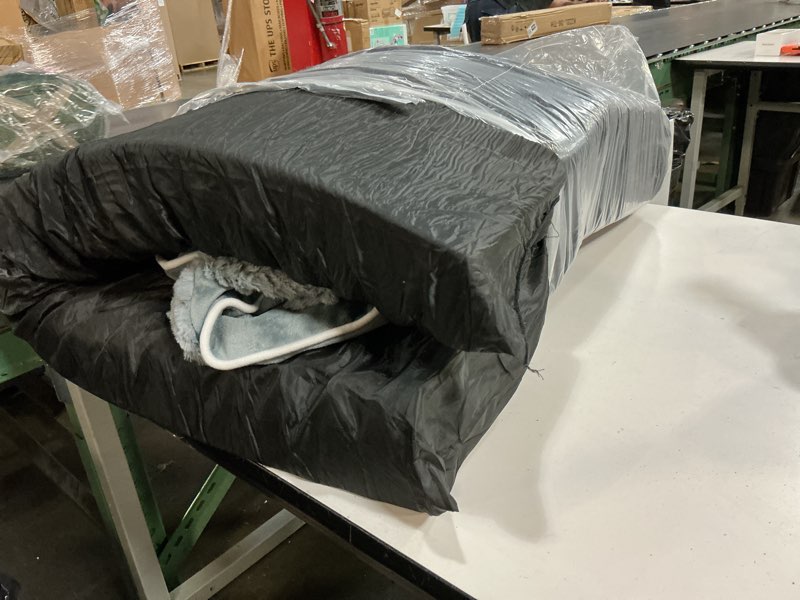 Condition photo showing As Is for comfort expression orthopedic dog bed for extra large dogs 42x30 inch, waterproof egg crate foam xl pet bed with removable bolsters, dog couch with washable cover & non-slip bottom, grey