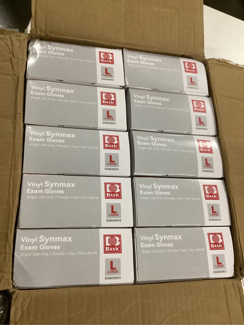Disposable Medical Synmax Vinyl Exam Gloves- 4 mil Safty Glove 1000pcs - Latex-Free & Powder-Free - 