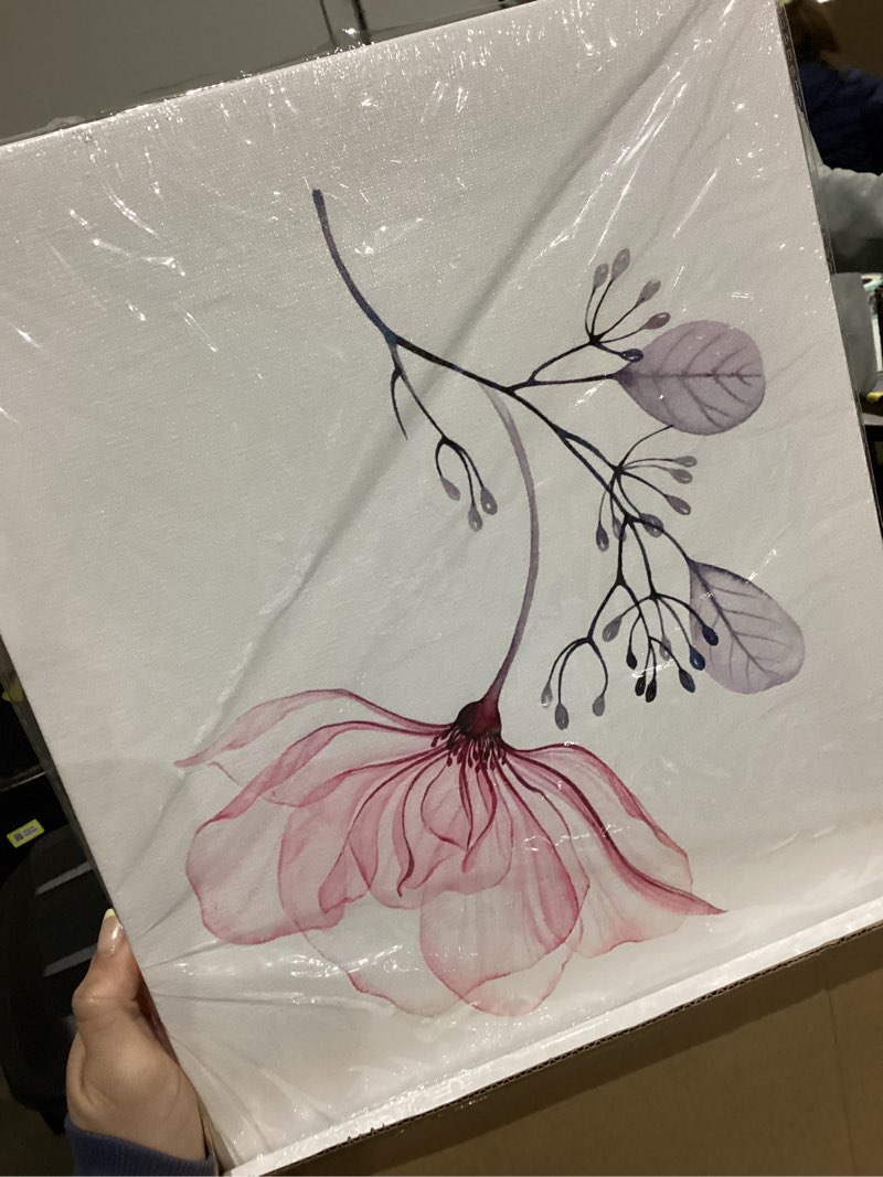 Condition photo showing Good Condition for DZRWUBHS Canvas Wall Art - Pink Flowers, 3 Pieces, 12x16 Inch, For Bedroom, Living Room, Kitchen, Office, Bathroom, Home Decor 12x16inches*3pcs Pink Flowers Paintings