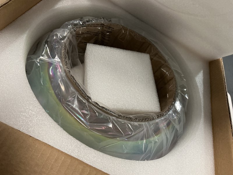 Condition photo showing Good Condition for semi flush mount ceiling light, 14" large 3-lights ceiling light fixture with iridescent hammered glass shade, modern chandelier for hallway entryway foyer bedroom, brass/gold 14”