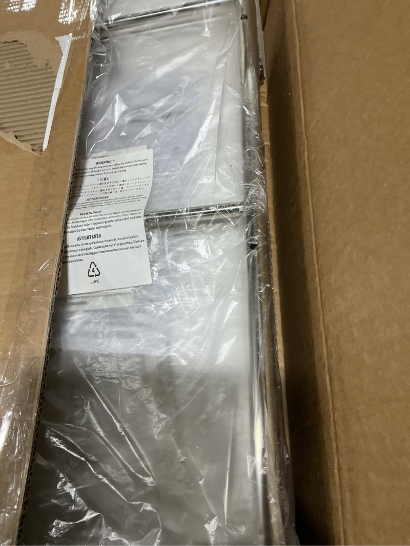 Condition photo showing Good Condition for (Similar to) Finnhomy 3 Tier Heavy Duty Commercial Grade Utility Cart, Wire Rolling Cart with Handle Bar, Steel Service Cart with Wheels, Utility Shelf Plant Display Shelf Food Storage Trolley, NSF Listed Chrome