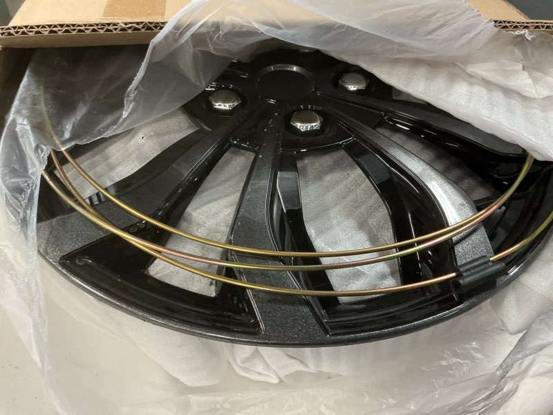 Condition photo showing Good Condition for TangMiGe 4-Pack Universal Hubcaps Wheel Covers Replacement R15, Steel Wheel Rim Cover for Most Cars Trucks Sedans SUV, 15" 15 in Hub Caps (Gray+Black Color, 15 inch) Gray+Black Color 15 inch