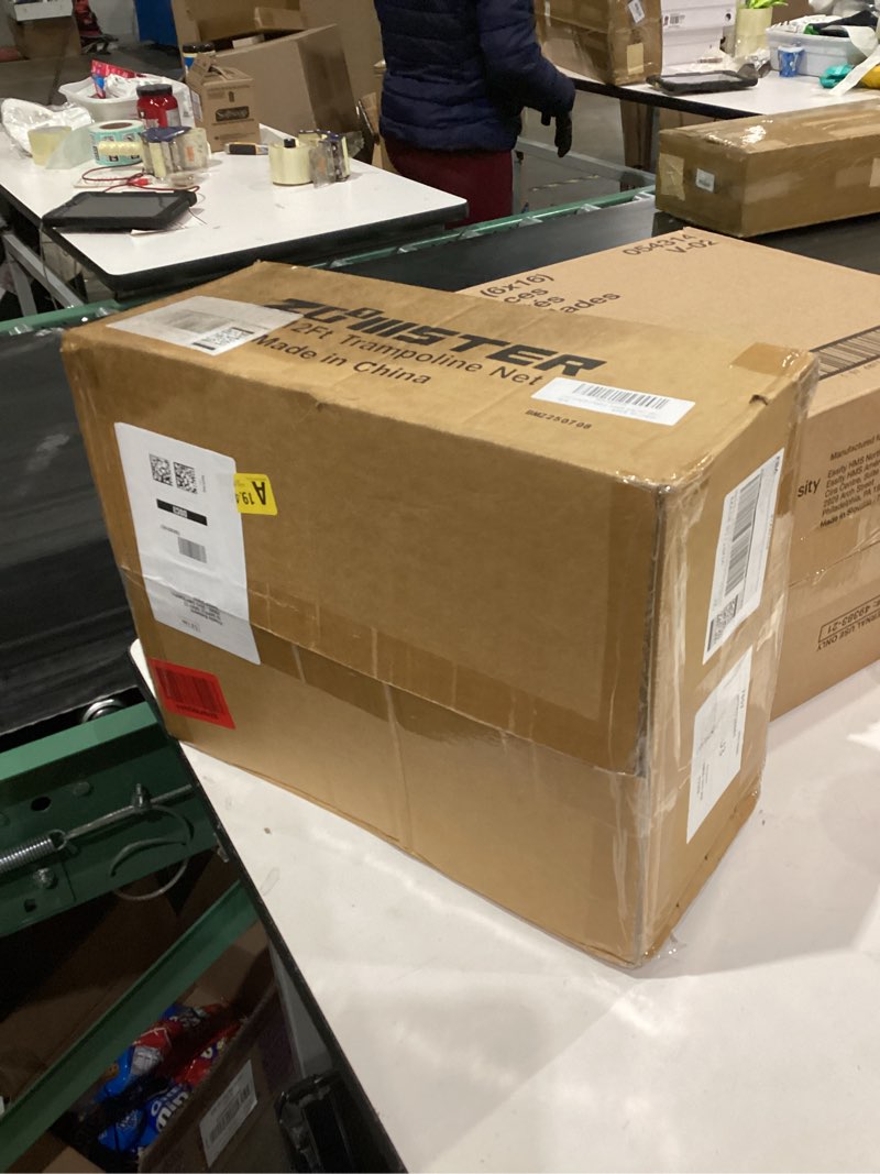 Condition photo showing New/Like New for Trampoline Replacement Safety Enclosure Net for 6 Straight Poles Round Frame Trampolines, Breathable and Weather-Resistant Trampoline Net with Adjustable Straps (Net Only) 12FT Frame