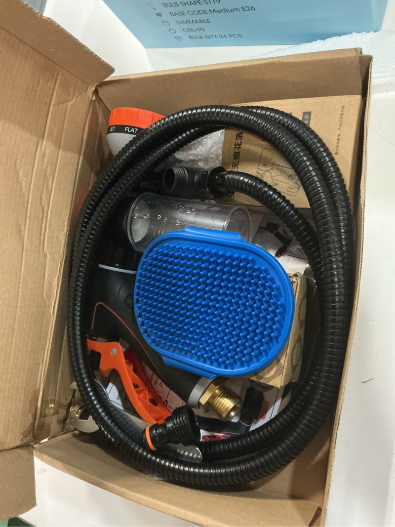 Condition photo showing Good Condition for dog washing hose attachment for pet bathing with black 3 way shower diverter, dog wash hose nozzle shampoo sprayer for pet grooming shower, dog shower attachment for bathroom black 2m/79inches hose