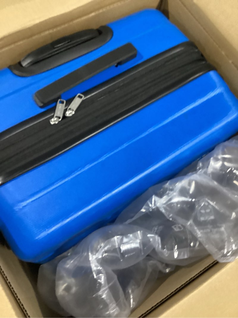 Condition photo showing Good Condition for amazon basics 3-piece hardside expandable travel luggage set (21", 26", 30"), scratch-resistant suitcases with multi-directional wheels, carry-on and checked bags, light blue light blue 3-piece set