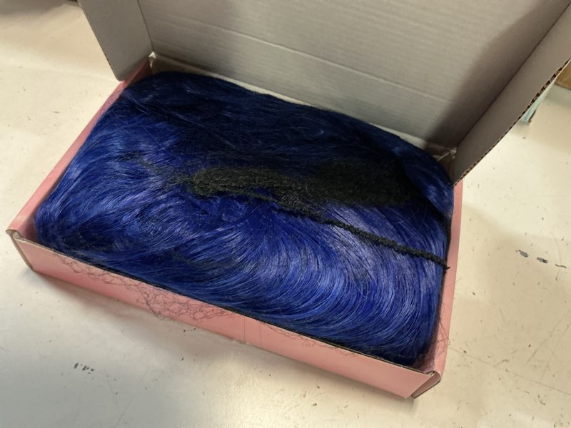 Condition photo showing Good Condition for beelu dark blue wigs for women 26 inch long wavy wig middle part lace hairline synthetic heat resistant wig for daily party cosplay use