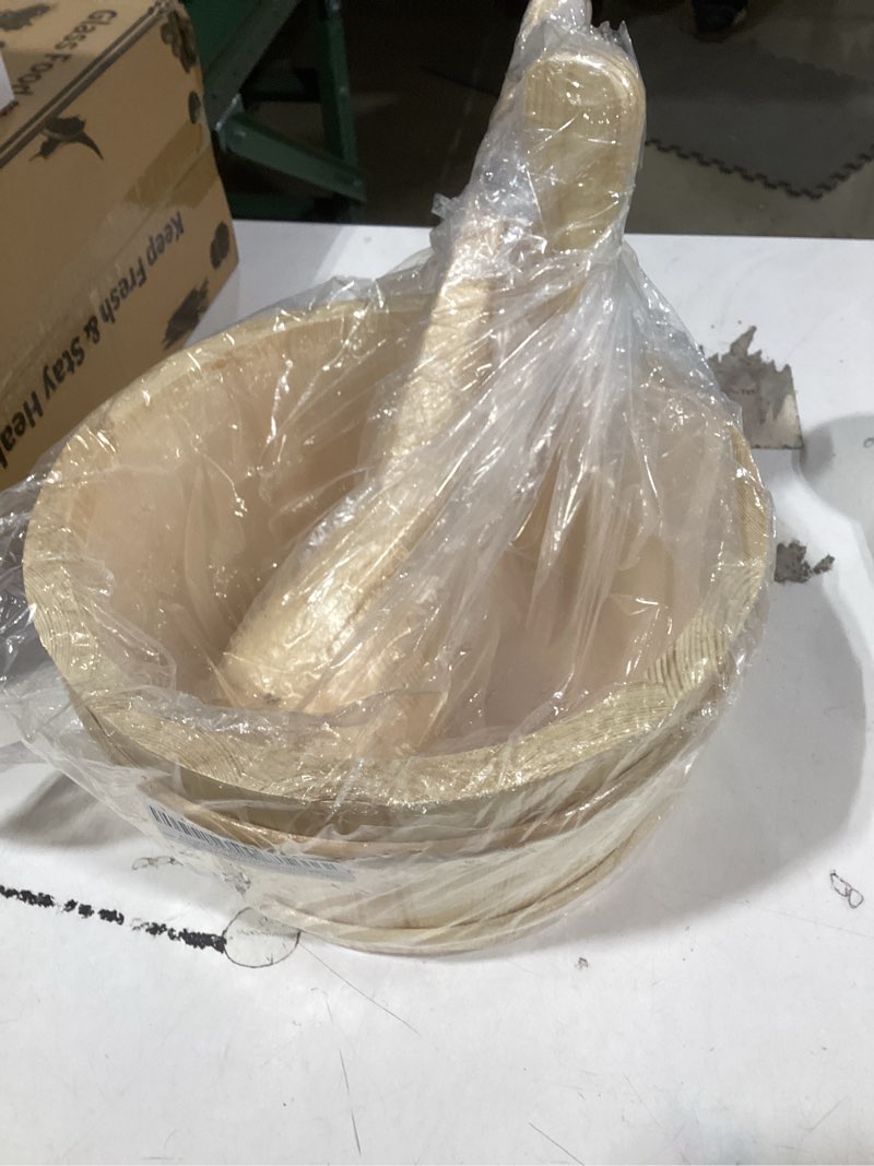 Condition photo showing Good Condition for Sauna Bucket and Ladle Set - Wooden Bucket and Ladle, 1 Gallon (4 Liters) Water Capacity, Sauna Accessories Kit