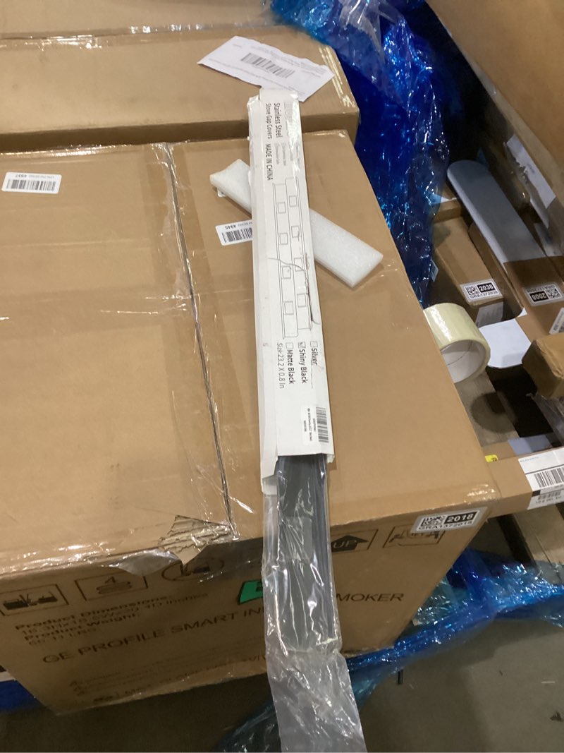 Condition photo showing Good Condition for Stove Gap Covers 316 Stainless Steel,Stove Gap Filler,Heat-Resistant Oven Side Gap Filler,Between Stove and Counter Slide In Range Trim Kit for Kitchen,2 Pack (23.2” Shiny Black) 23.2" Shiny Black