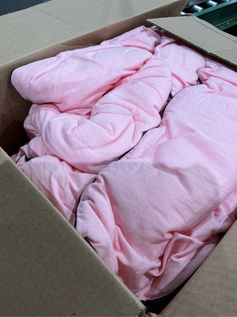 Condition photo showing Good Condition for 2026 premium upgraded non-vacuum bed quilt all seasons 100% cotton filled comforter - reversible lightweight soft breathable fluffy (pink