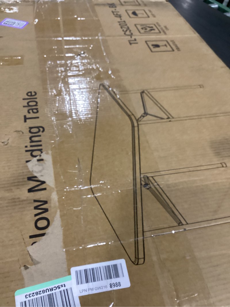Condition photo showing New/Like New for 4ft folding table, heavy duty plastic card table with foldable steel legs, metal frame support up to 400 lb, portable for indoor, outdoor, picnic, camping, dining, party, black black 4ft