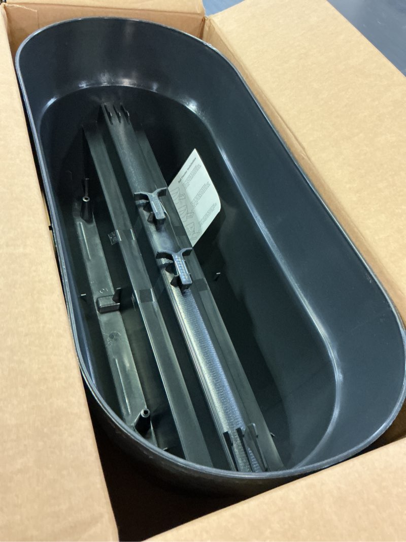 Condition photo showing Good Condition for bloomers railing planter with drainage holes – 24" weatherproof resin planter – charcoal charcoal 24.3 × 10.5 × 9.5 inches