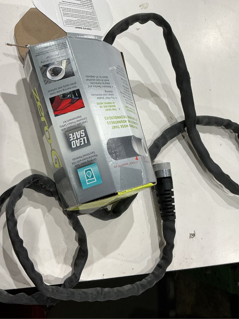 Condition photo showing As Is for 5/8 in. x 25 ft. zero g hose