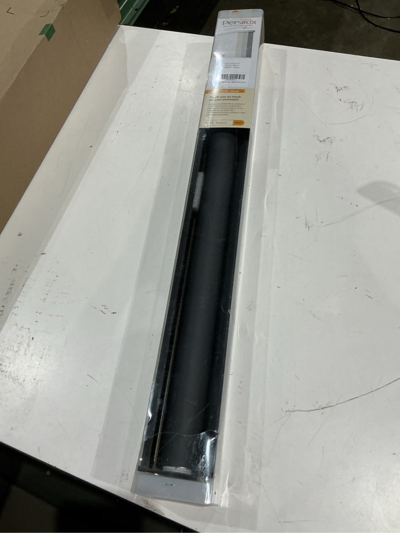 Condition photo showing New/Like New for persilux blackout roller blinds for windows, cordless free-stop roller shades with valance, thermal insulated fabric window blinds, uv protection shades for home and bedroom (black,24\" w x 72\" h) 24\"w x 72\"h black