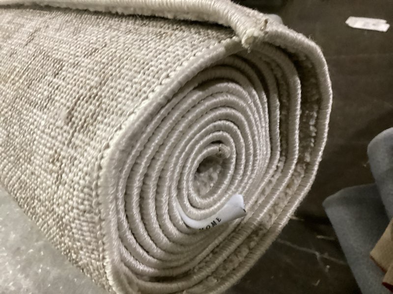 Condition photo showing As Is for loloi magnolia home by joanna gaines pace collection pac-01 natural/stone 2'-6" x 10'-0" runner rug natural / stone 2'3" x 10' (rectangular)