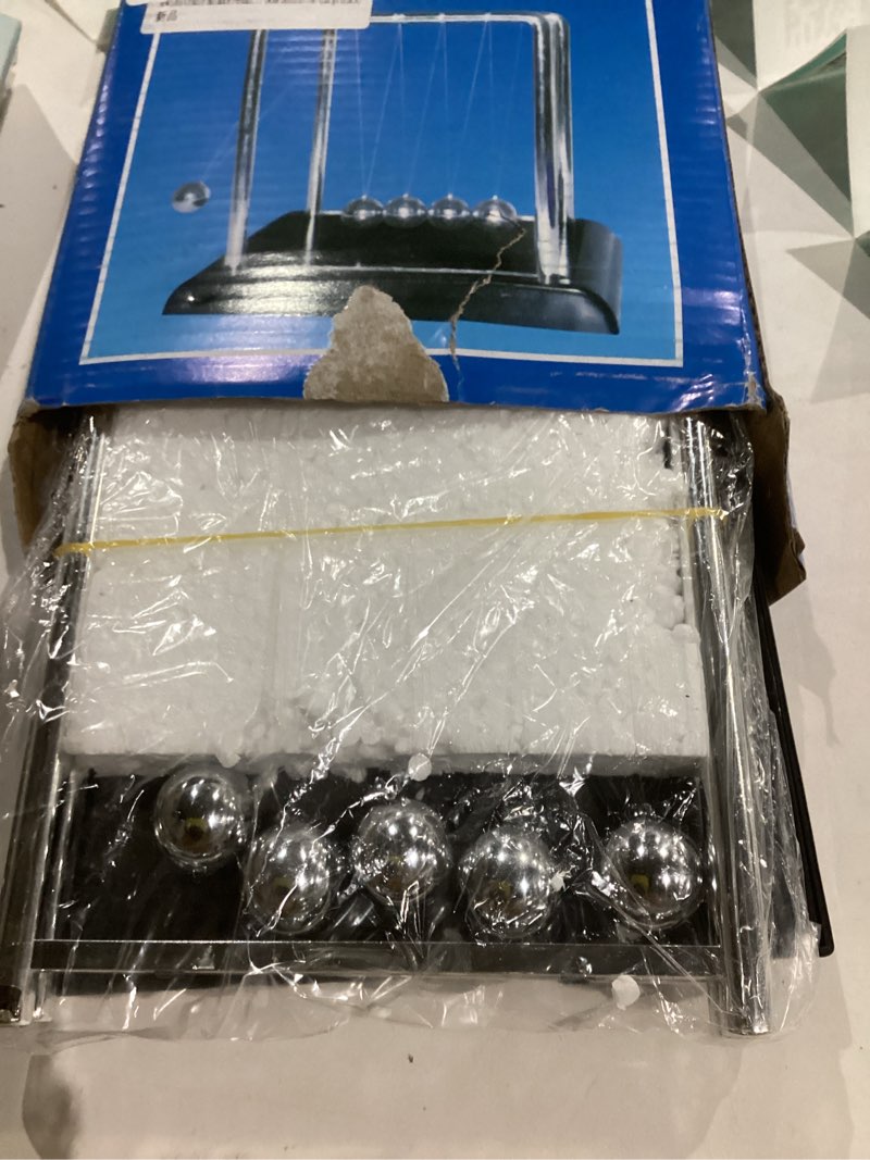 Condition photo showing New/Like New for Newtons Cradle Balance Pendulum, Swinging Kinetic Balls, Fun Science Physics Accessories for Adults, Calm Down Fidgets Kit, Desk Toys for Stress Relief, Office Desk Decoration (Large Black) Large - 5 Balls