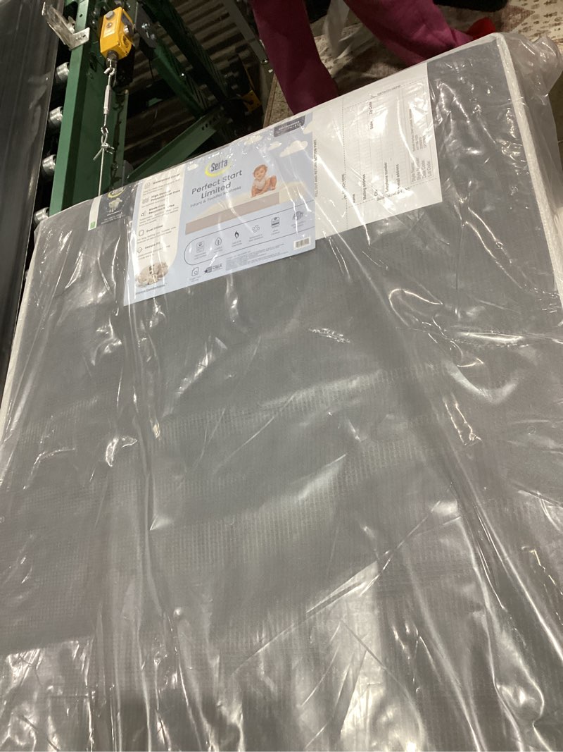Condition photo showing New/Like New for Serta Perfect Start Limited Dual Sided Baby Crib Mattress and Toddler Mattress, Breathable Fiber Core, GREENGUARD Gold Certified, Waterproof, 7 Year Warranty, Made in USA Limited Mattress