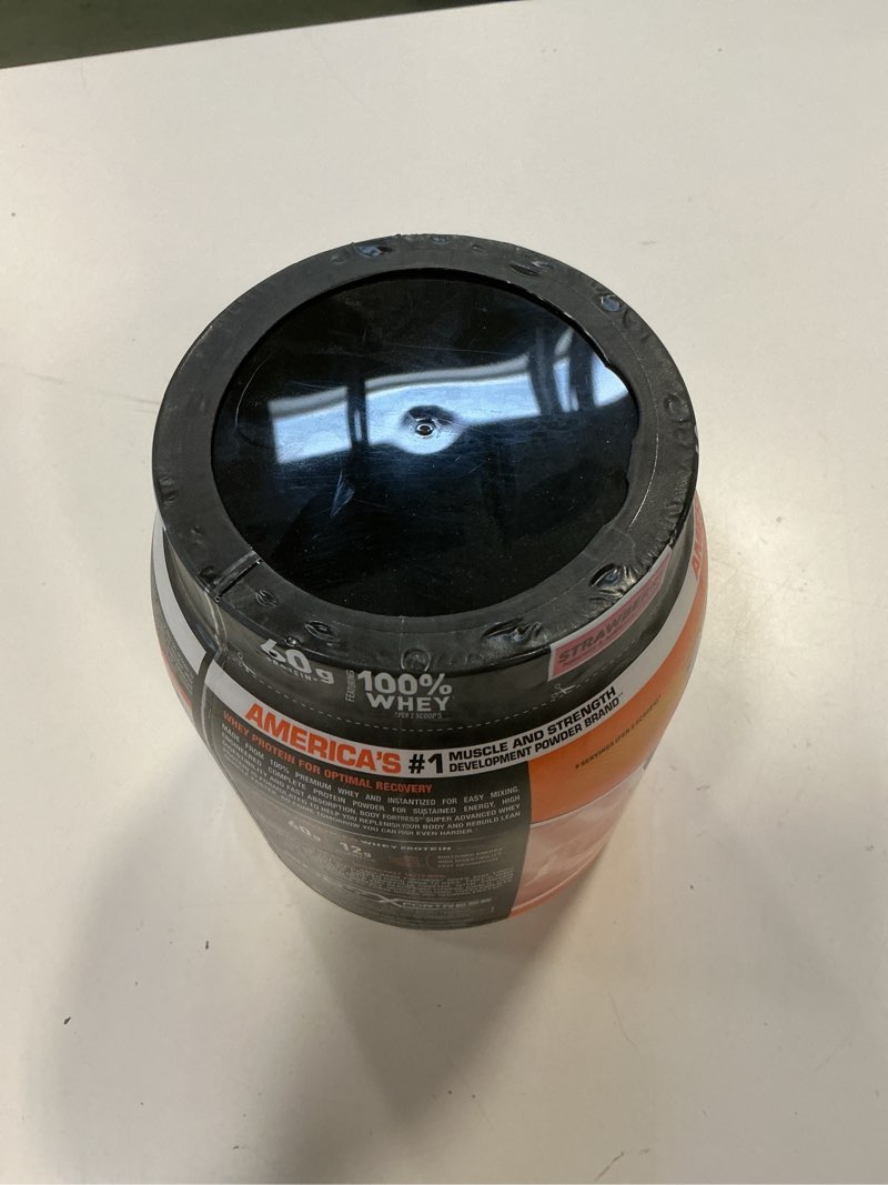 Condition photo showing New/Like New for (Best by 07/18/2027) Body Fortress Super Advanced Whey Protein Powder, Strawberry, Immune Support (1), Vitamins C & D Plus Zinc, 1.78 lbs Strawberry 1.78 Pound (Pack of 1)