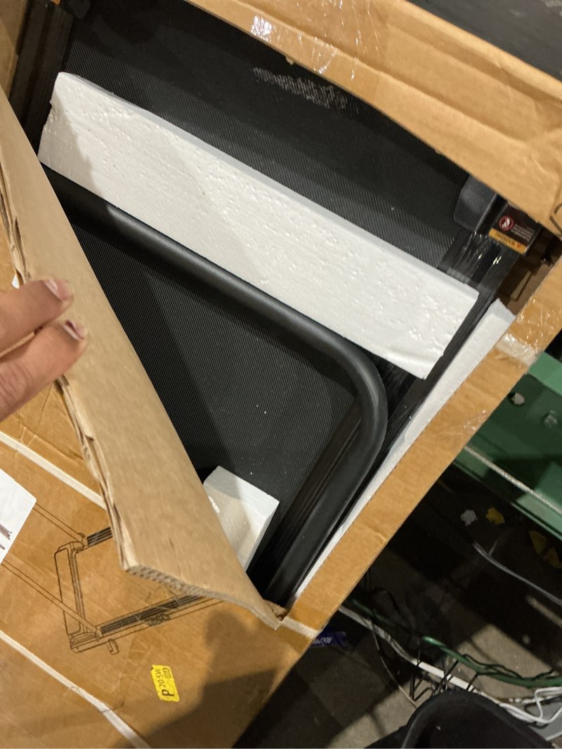 Condition photo showing As Is for portable walking pad treadmill with handle bar and incline for home 0.6-7.6mph under desk treadmill for home small, 350lbs small treadmills with handles, 3.0hp treadmills for exercising black-a1