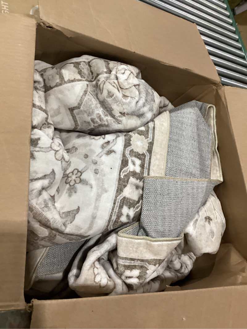 Condition photo showing Good Condition for washable large 9x12 area rug - living room oriental non slip soft rugs indoor low pile stain resistant carpet for bedroom dining room farmhouse distressed thin home decor floor mat (9x12 beige) 9' x 12' (rectangular) beige