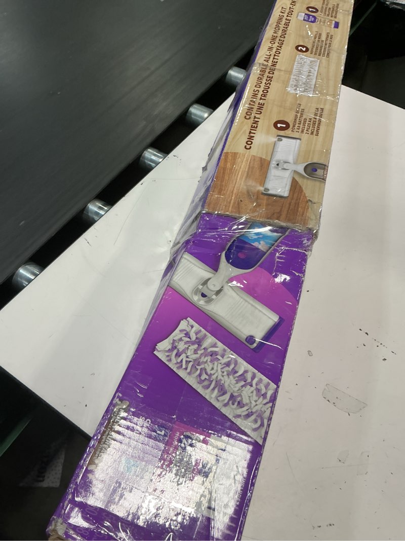 Condition photo showing As Is for swiffer power mop multi-surface kit for floor cleaning  fresh scent
