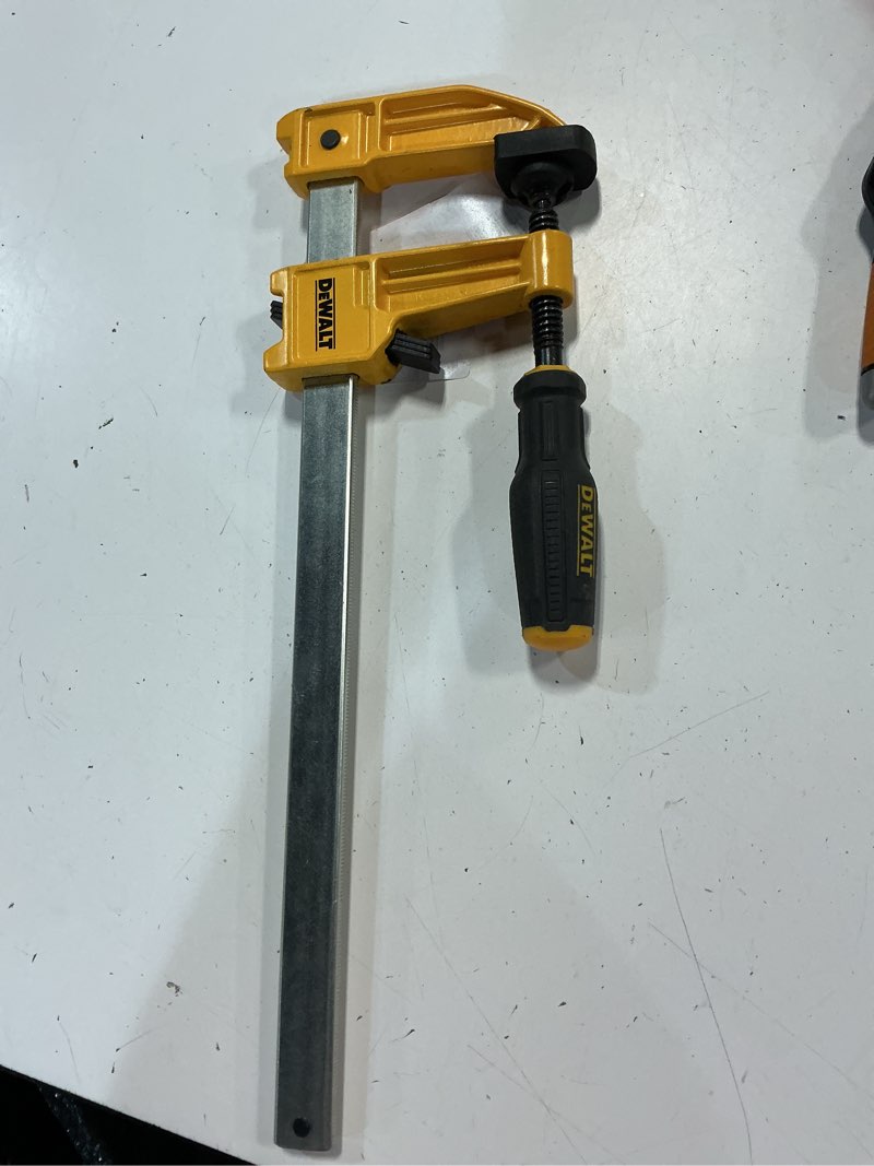 Condition photo showing As Is for dewalt 12 in. 1000 lb. bar clamp w/3.25 in. throat depth